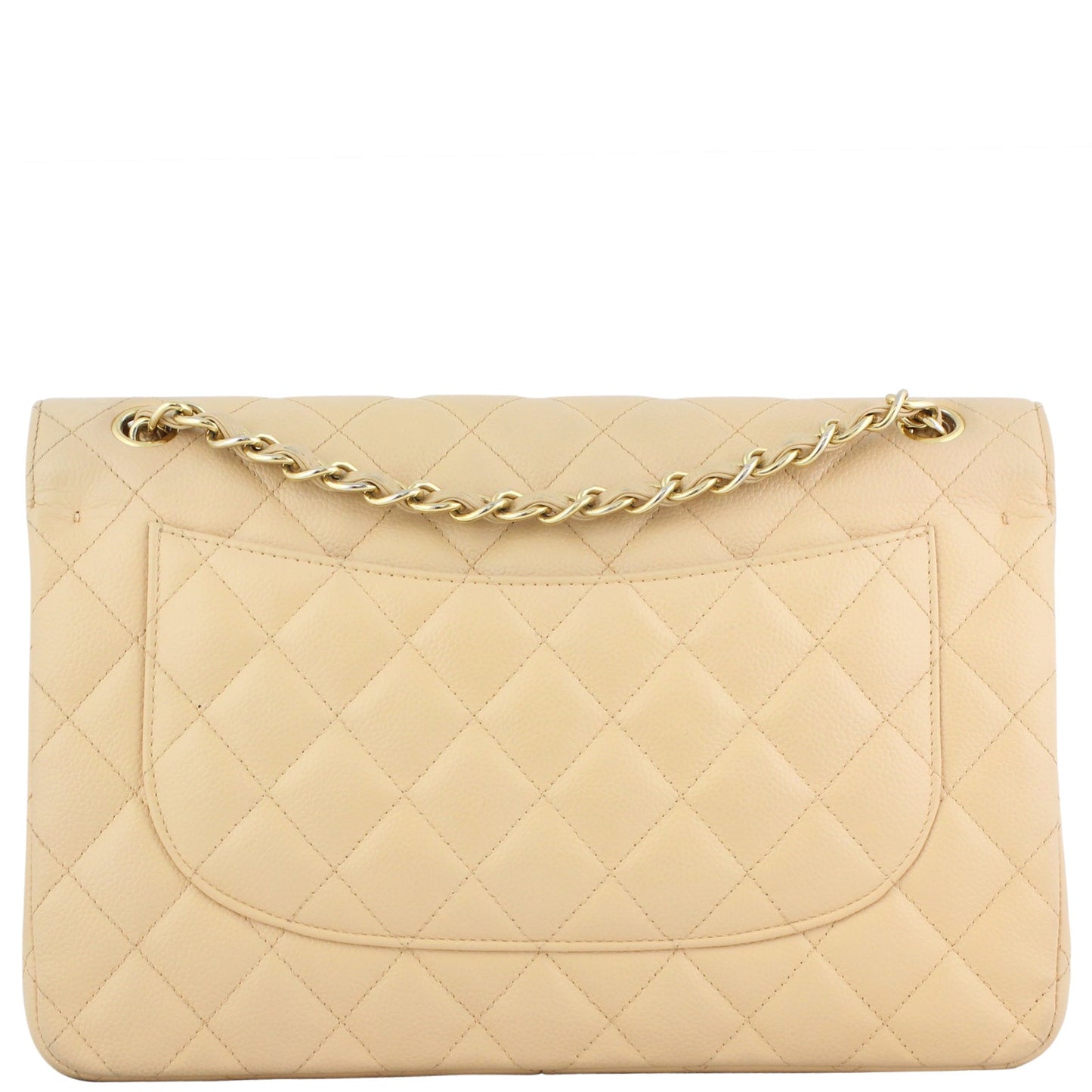 Chanel Classic Double Flap Jumbo Hardware Handbag Brown Beige