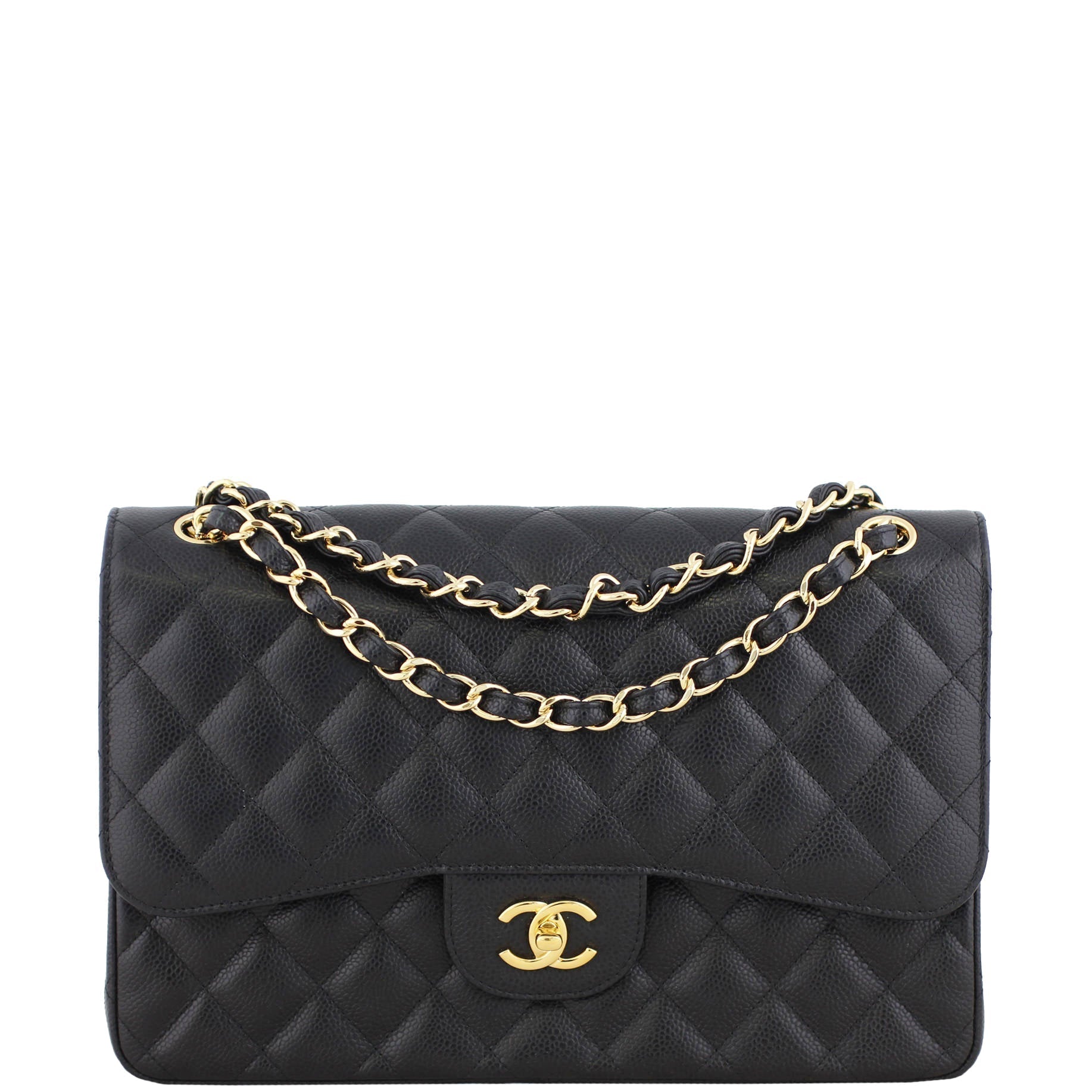 Chanel Classic Double Jumbo GTH 16 Series Handbag Black Flap