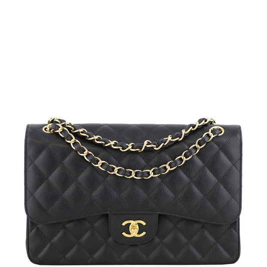 Chanel Classic Double Jumbo GTH 16 Series Handbag Black Flap