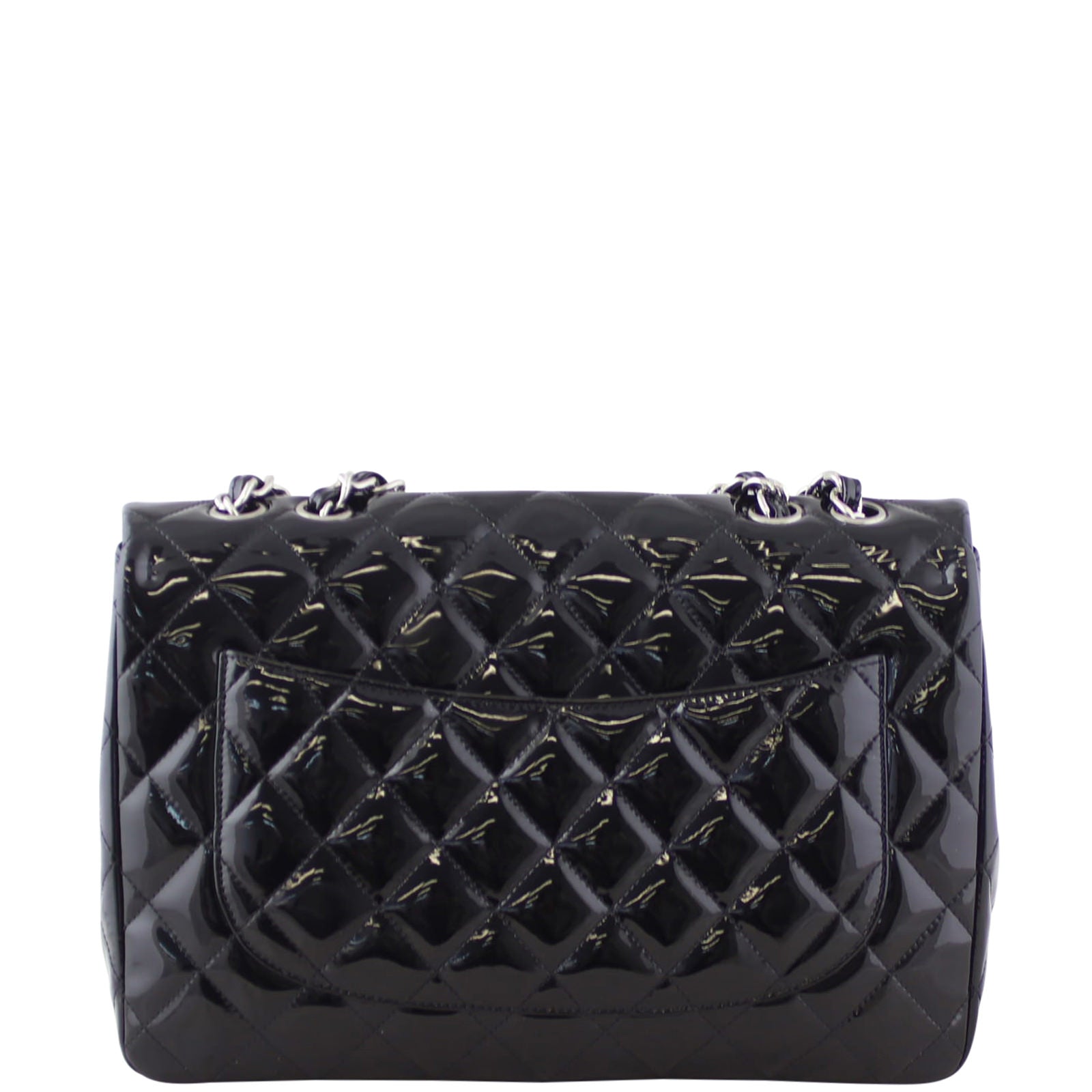Chanel Classic Single Jumbo Patent 13 Series Handbag Black Flap