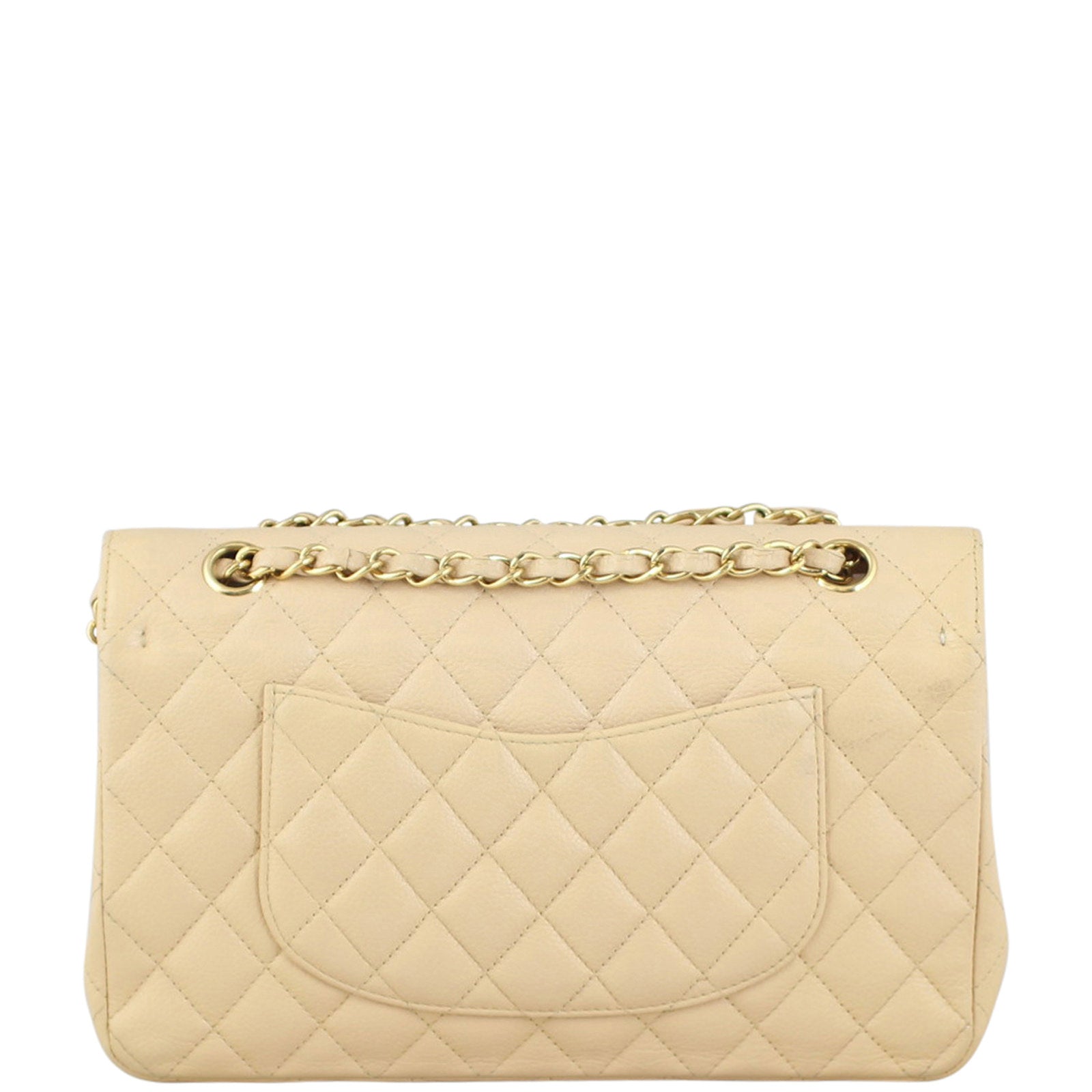 Chanel Classic Double 13 Series Handbag Beige Medium