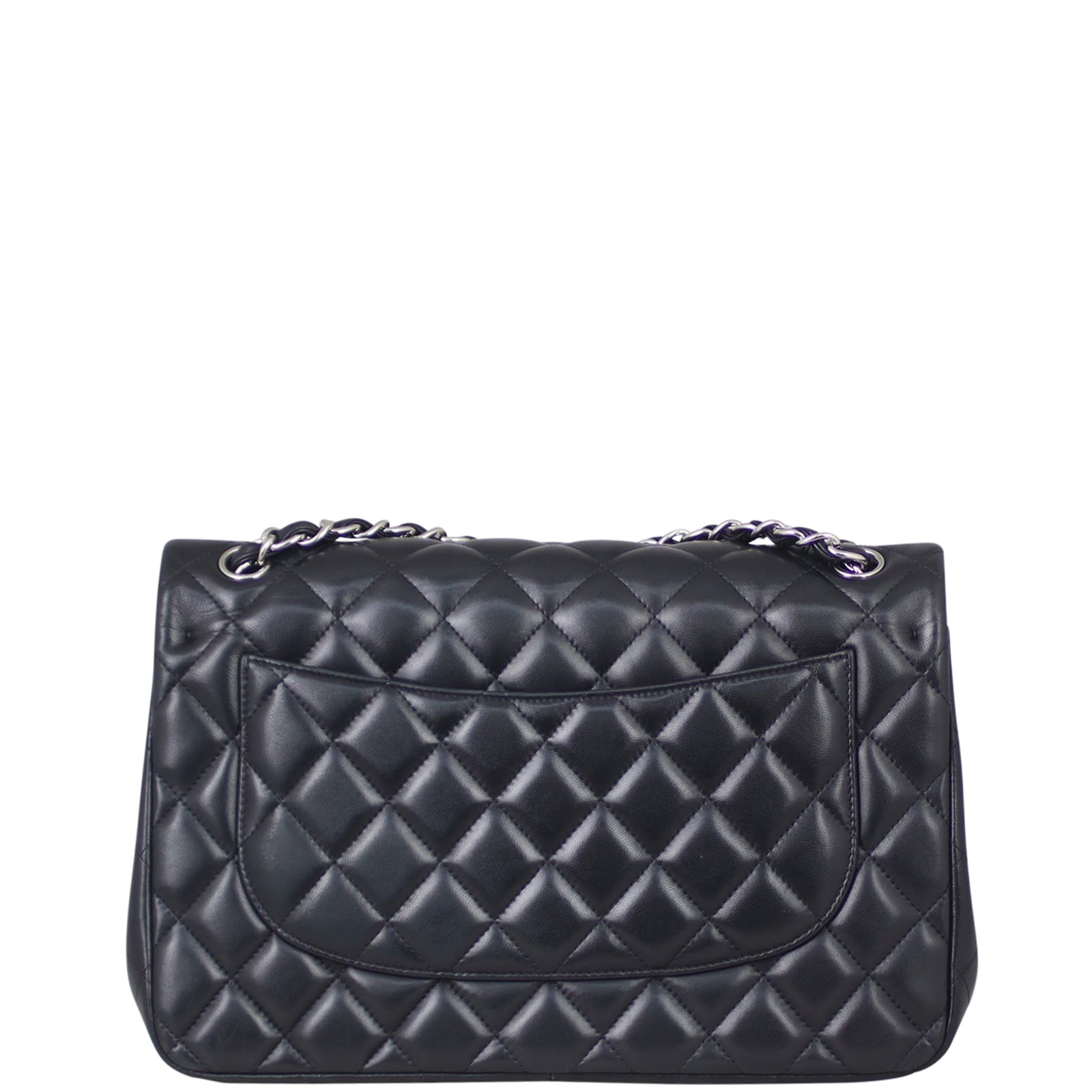 Chanel Classic Double Jumbo Lambskin 15 Series Handbag Black Flap