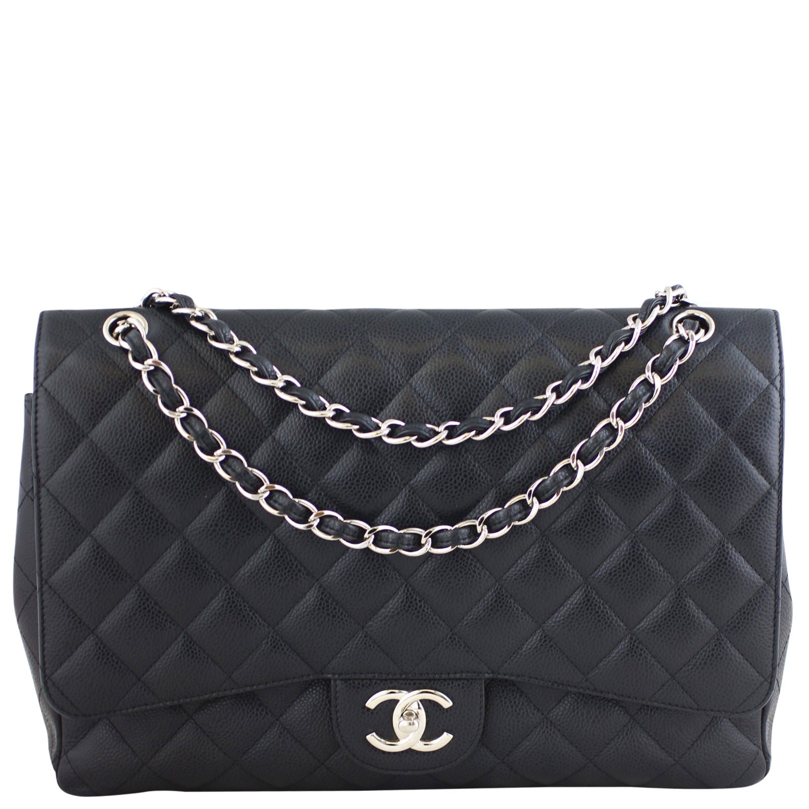 Chanel Classic Double Maxi 15 Series Handbag Black Flap