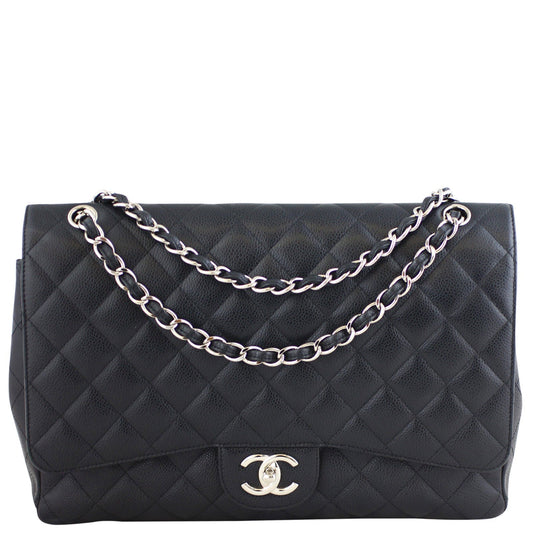 Chanel Classic Double Maxi 15 Series Handbag Black Flap