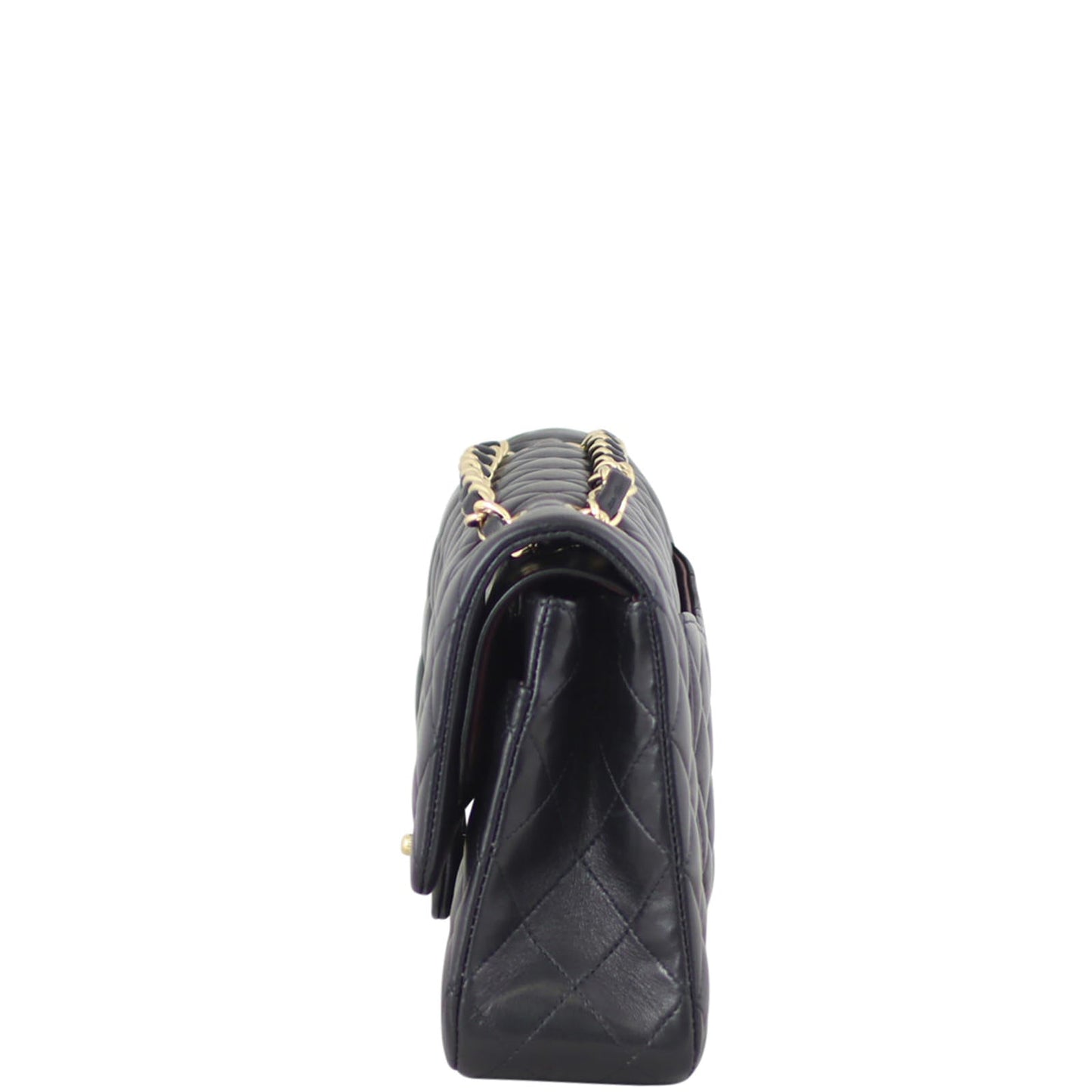Chanel Classic Double 13 Series Lambskin Handbag Black Medium