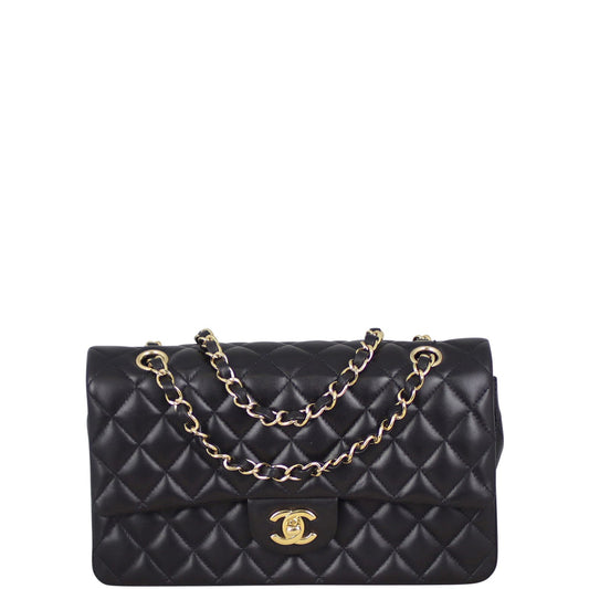 Chanel Classic Double Lambskin 19 Series Handbag Black Medium
