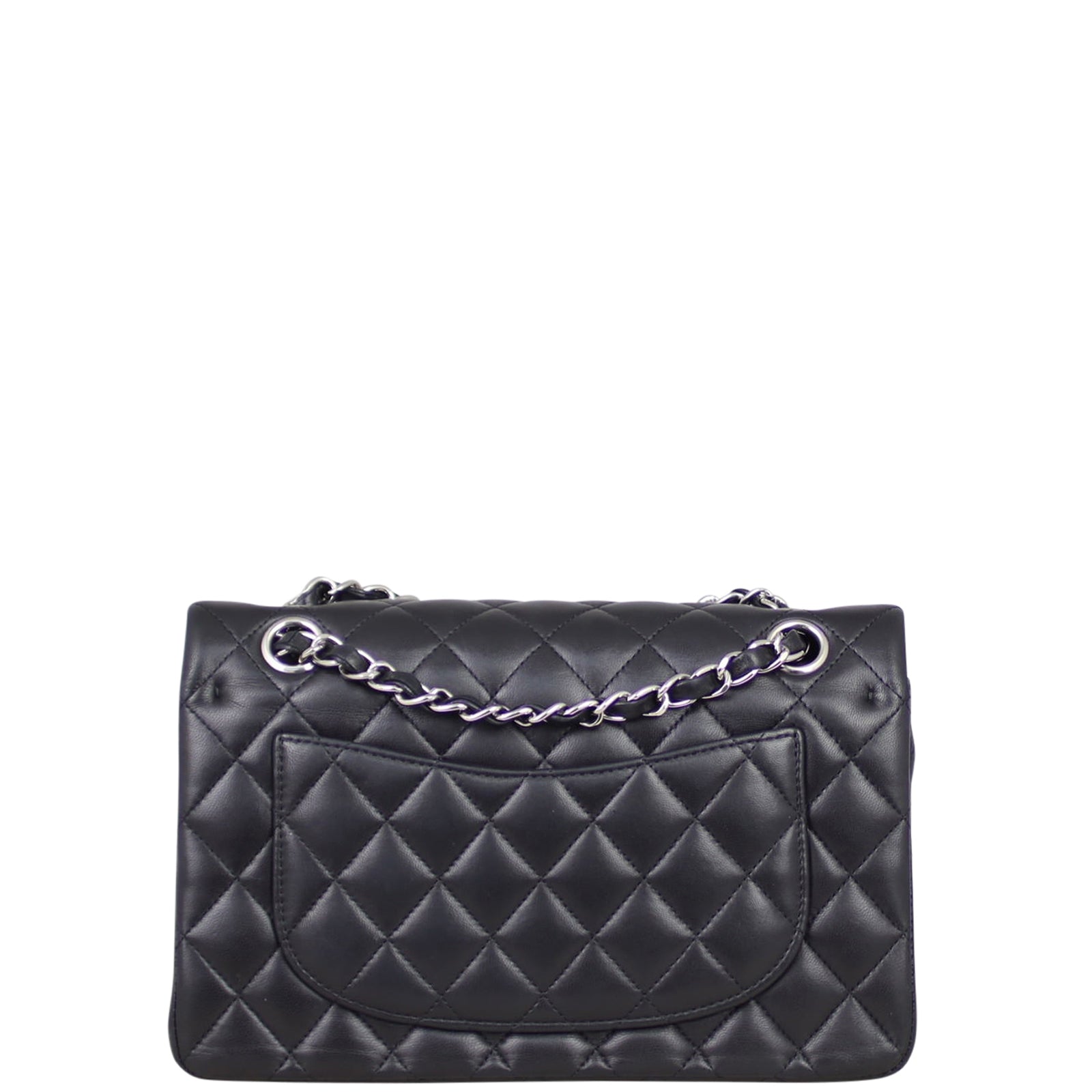 Chanel Classic Double Hardware 15 Series Handbag Silver Small