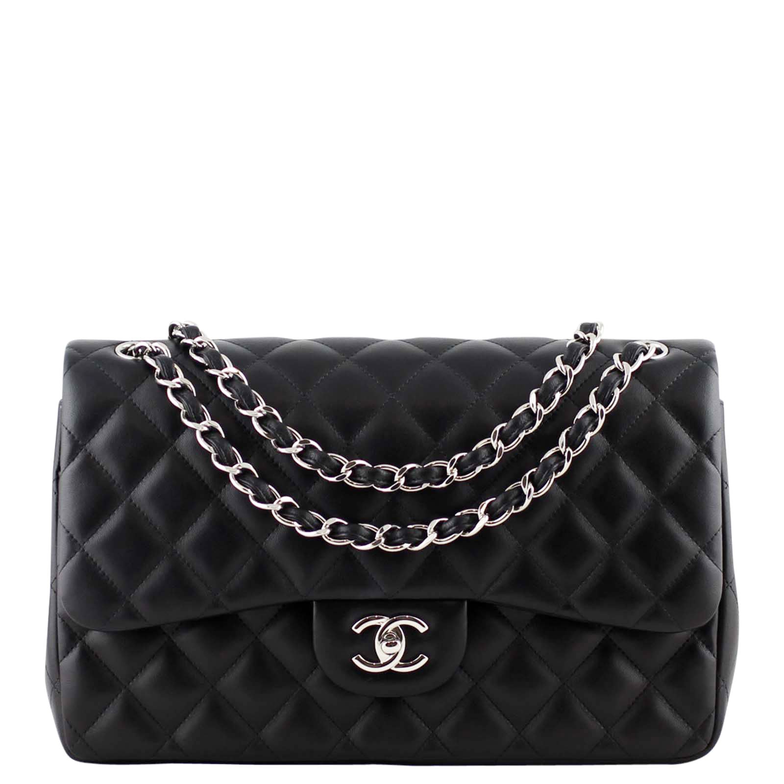 Chanel Classic Double Jumbo 18 Series Handbag Black Flap