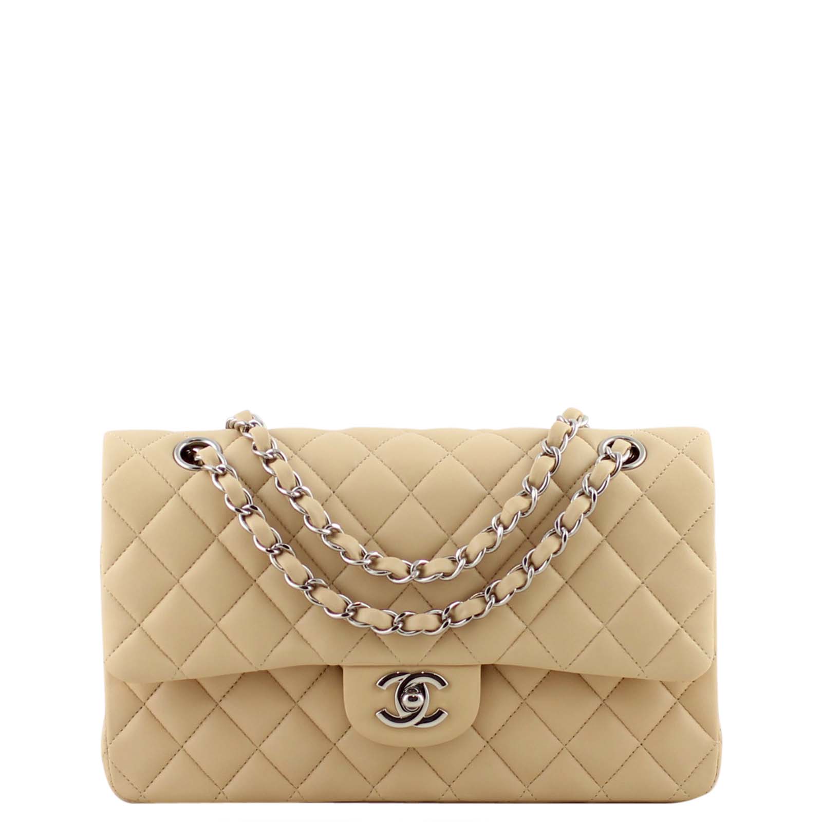 Chanel Classic Double Handbag Brown Medium