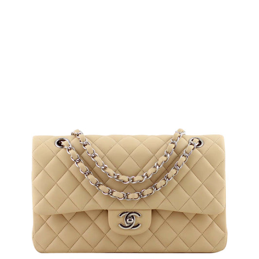 Chanel Classic Double Handbag Brown Medium