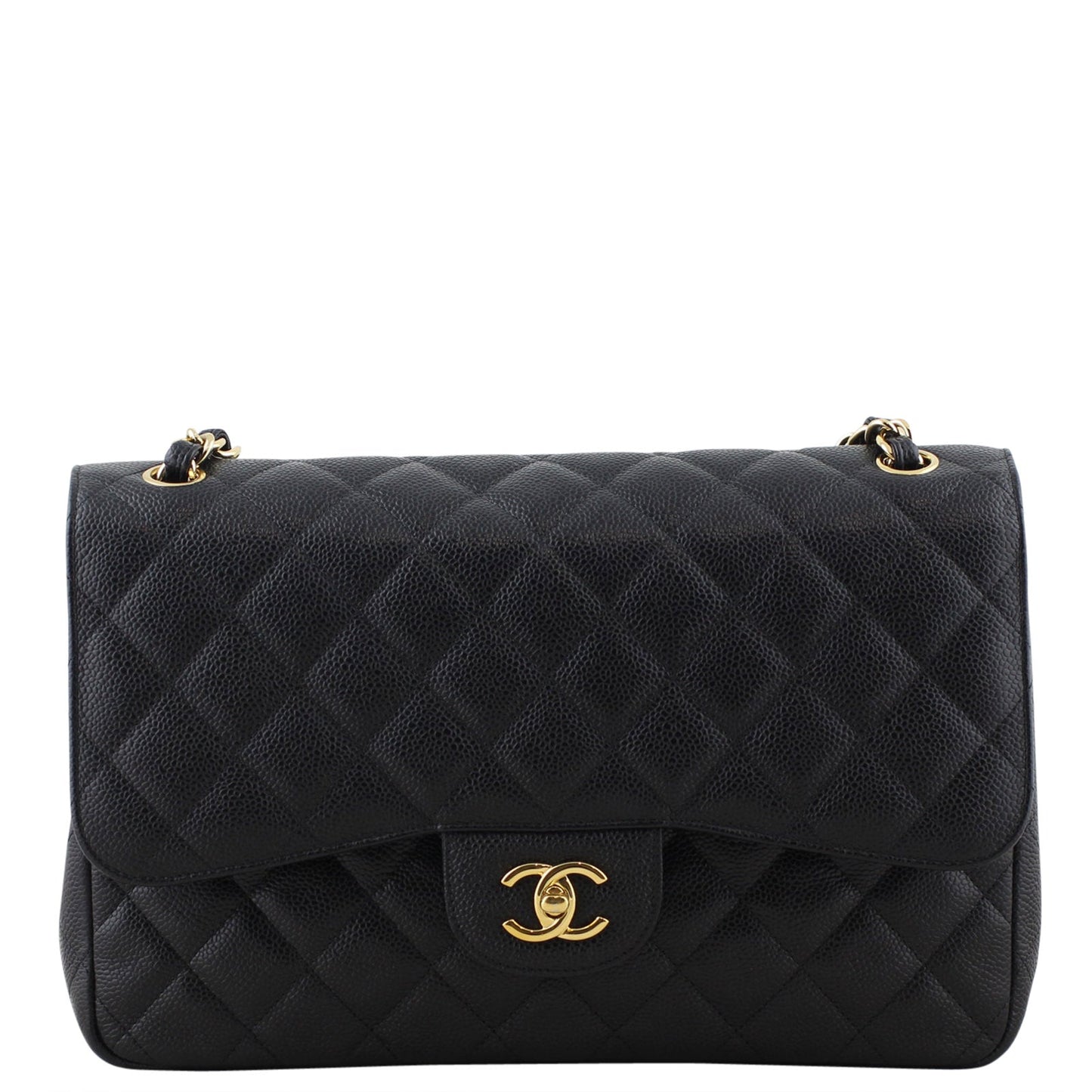 Chanel Classic Double Jumbo 14 Series Handbag Black Flap