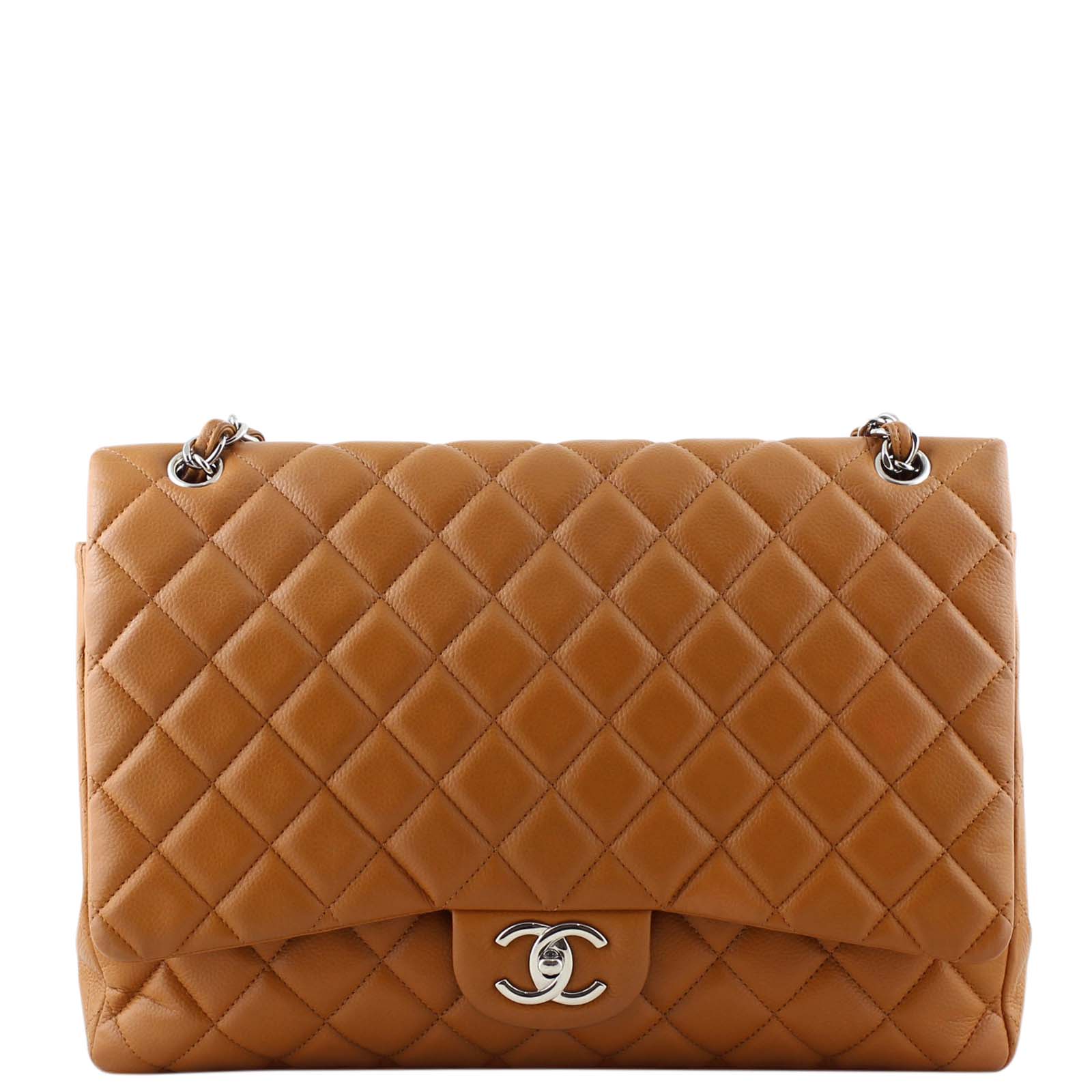 Chanel Classic Double Maxi Handbag Tan Flap