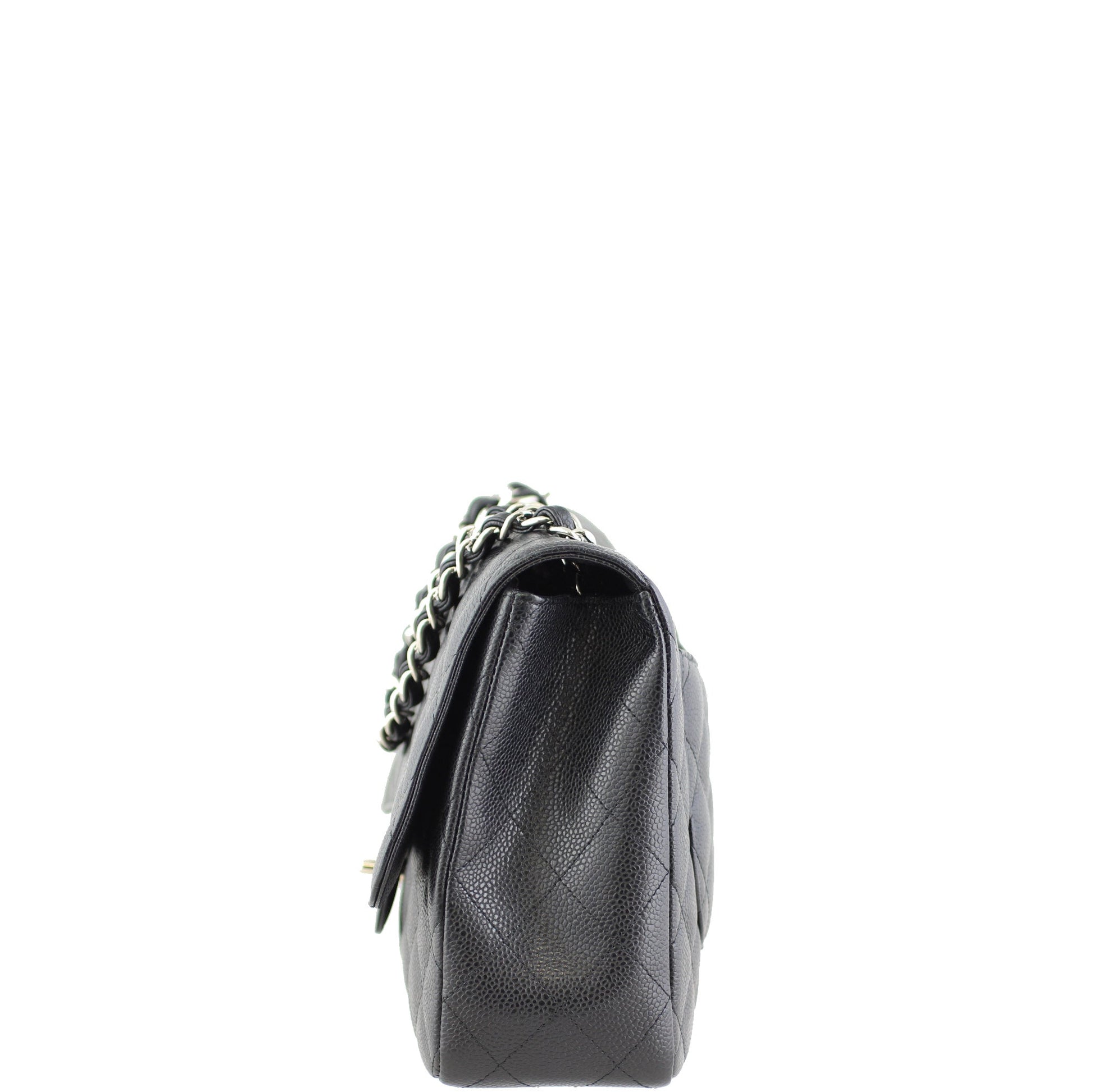 Chanel Classic Single Jumbo Caviar 13 Series Handbag Black Flap