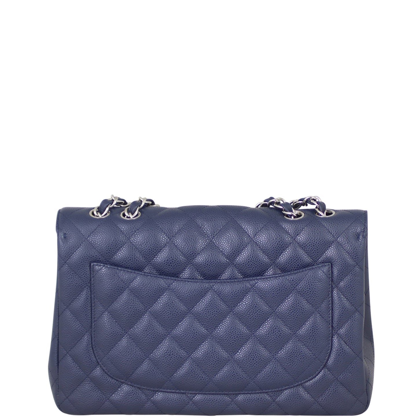 Chanel Classic Single Jumbo Navy Handbag Blue Flap
