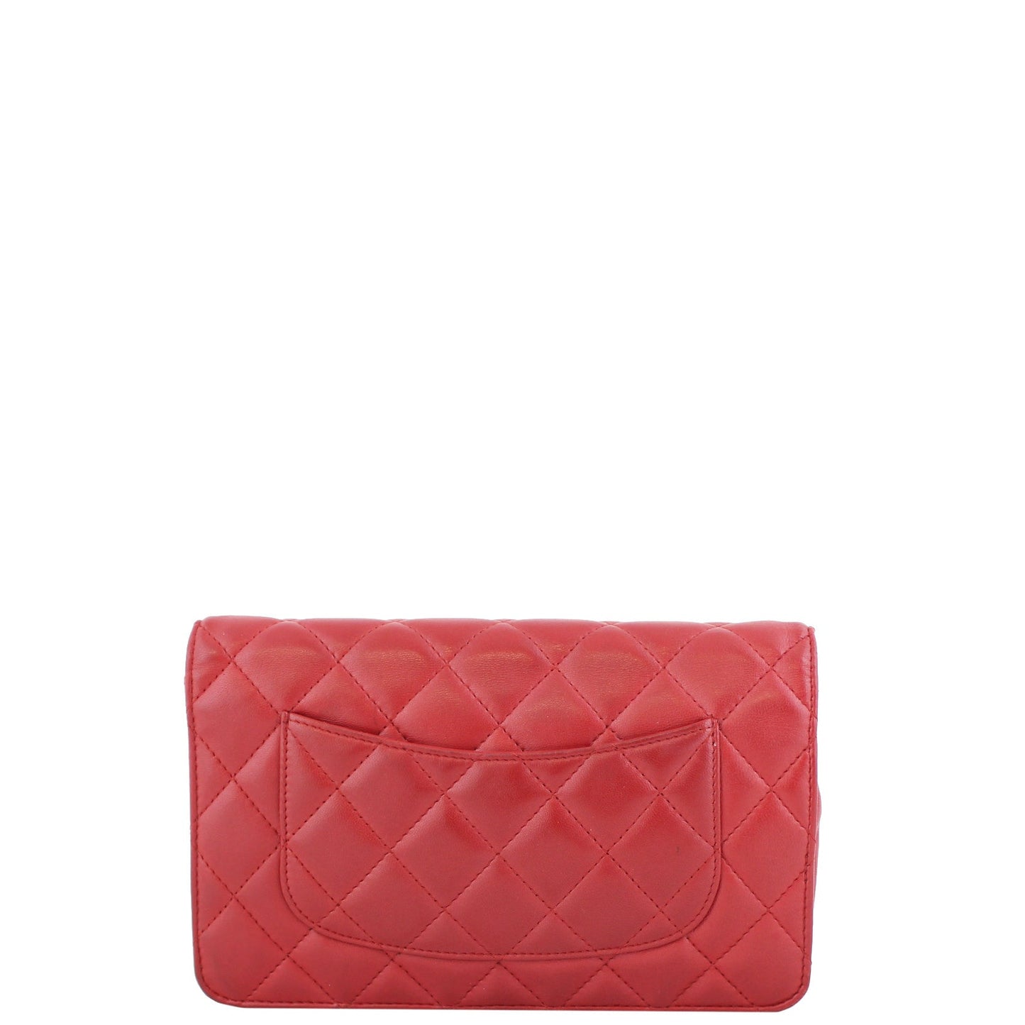 Chanel Classic Wallet on Handbag Red Chain
