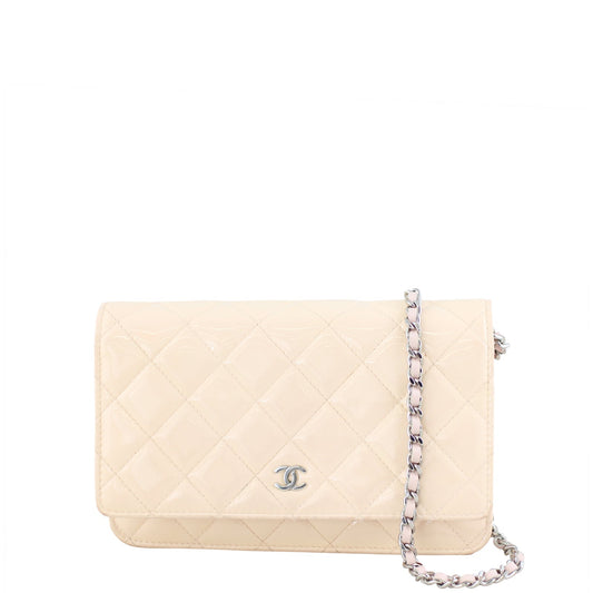 Chanel Classic Wallet on Shell Hardware Handbag Pink Silver