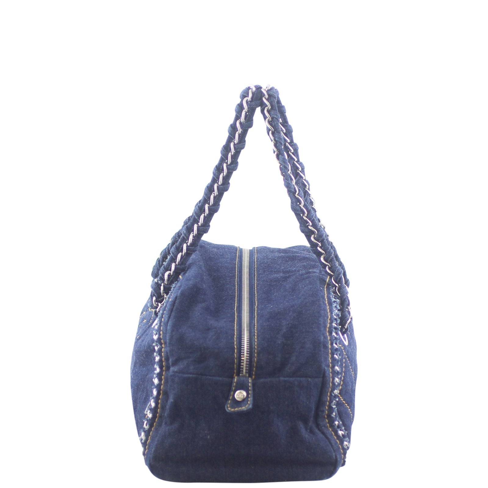 Chanel Luxe Ligne Bowler Handbag Denim