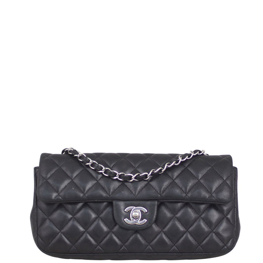 Chanel East West Bag Black Flap Handbag