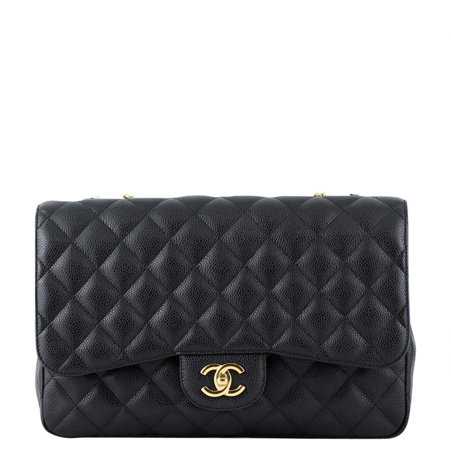 Chanel Classic Single Jumbo GHW 13 Series Handbag Black Flap