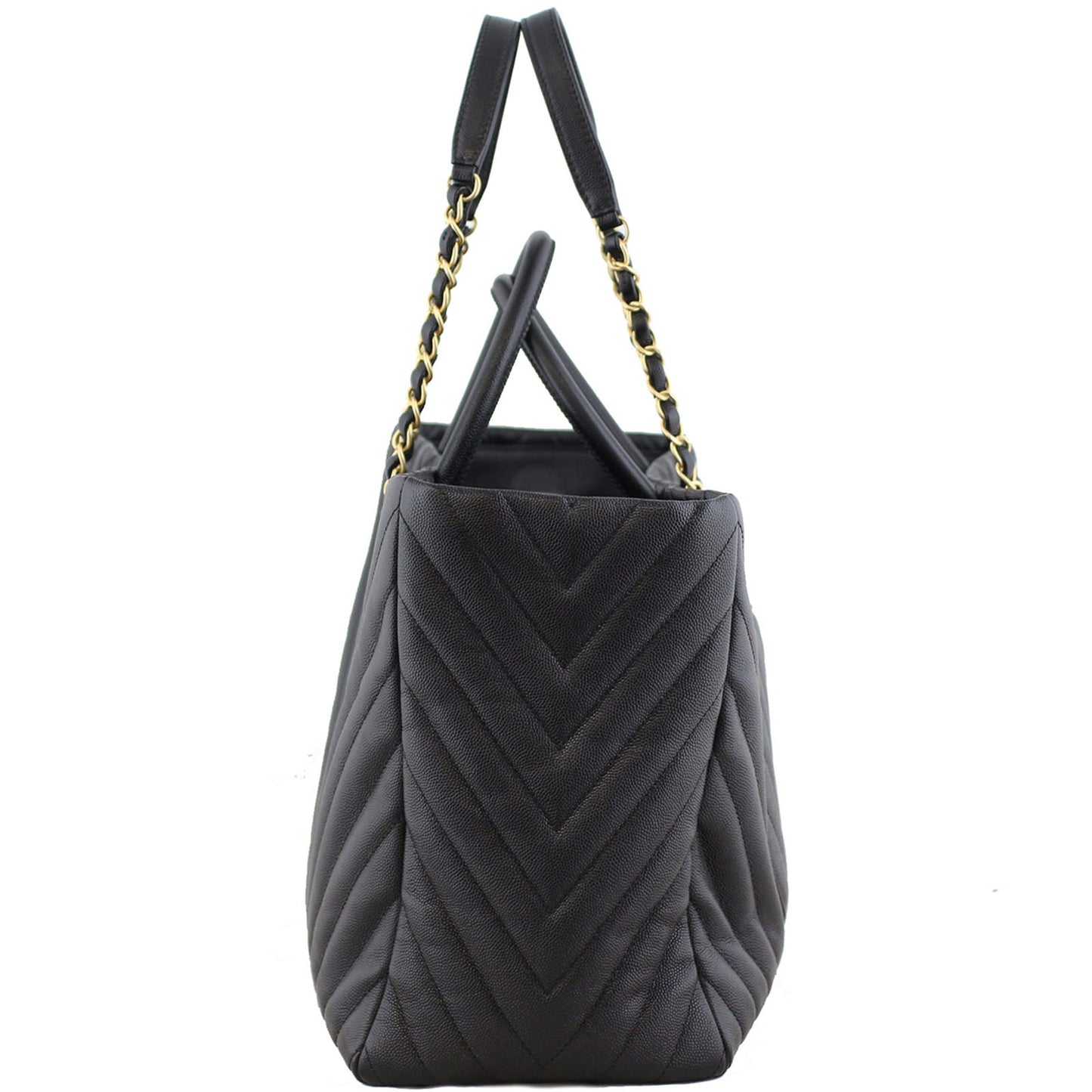 Chanel Chevron Shopping Bag Large Handbag