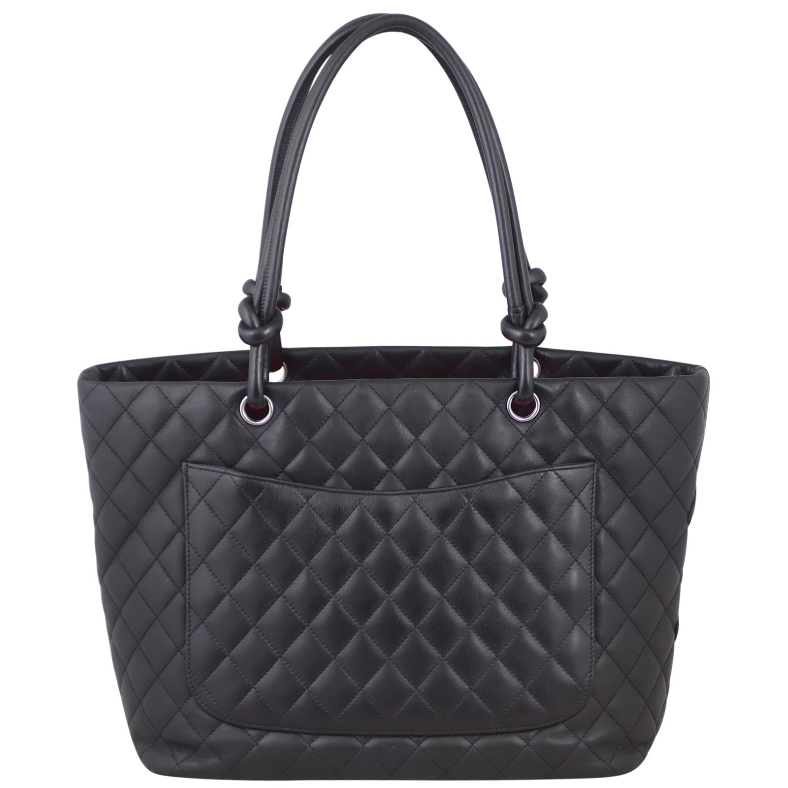 Chanel Ligne Cambon Tote Lambskin Black Large Tote Bag