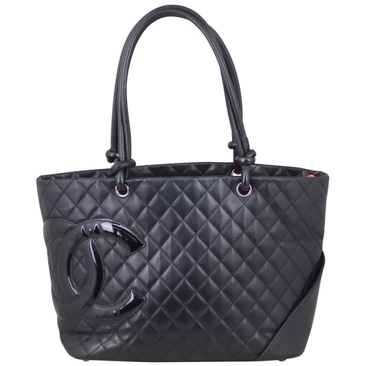 Chanel Ligne Cambon Tote Hardware Silver Large Tote Bag