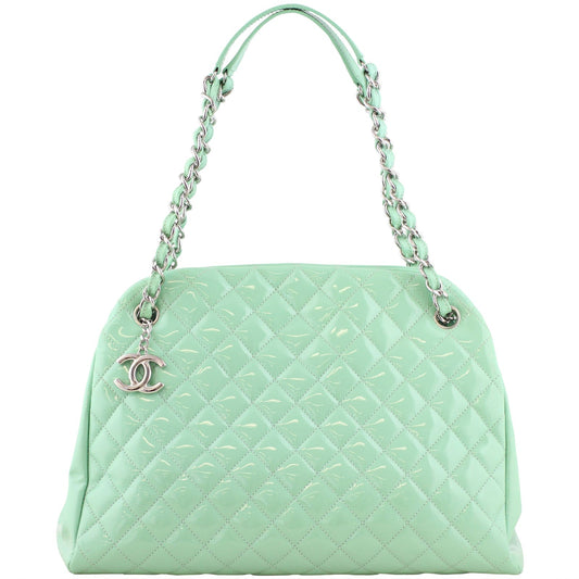 Chanel Mademoiselle Bowling Bag Green Large Handbag