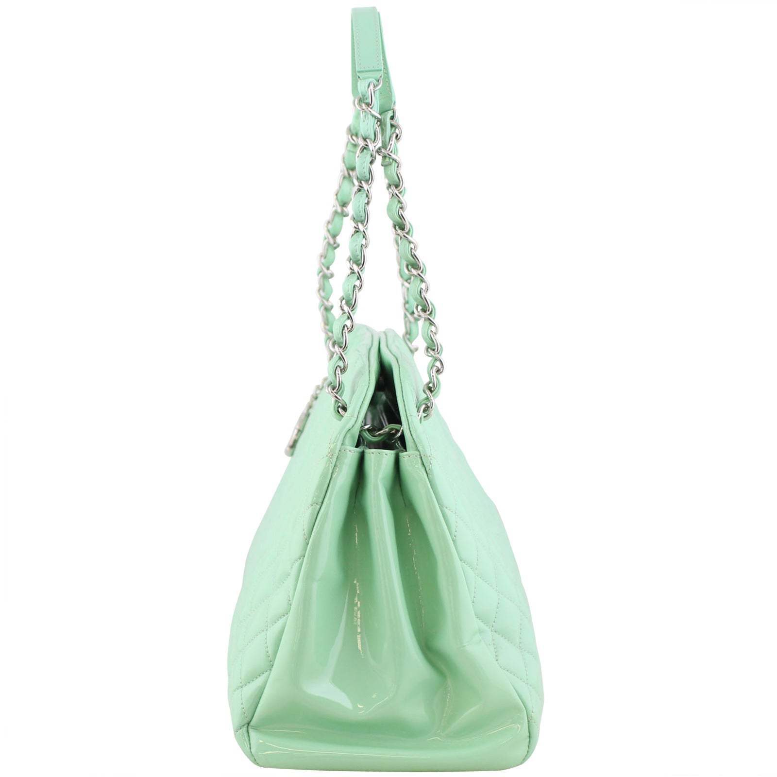Chanel Mademoiselle Bowling Bag Green Large Handbag