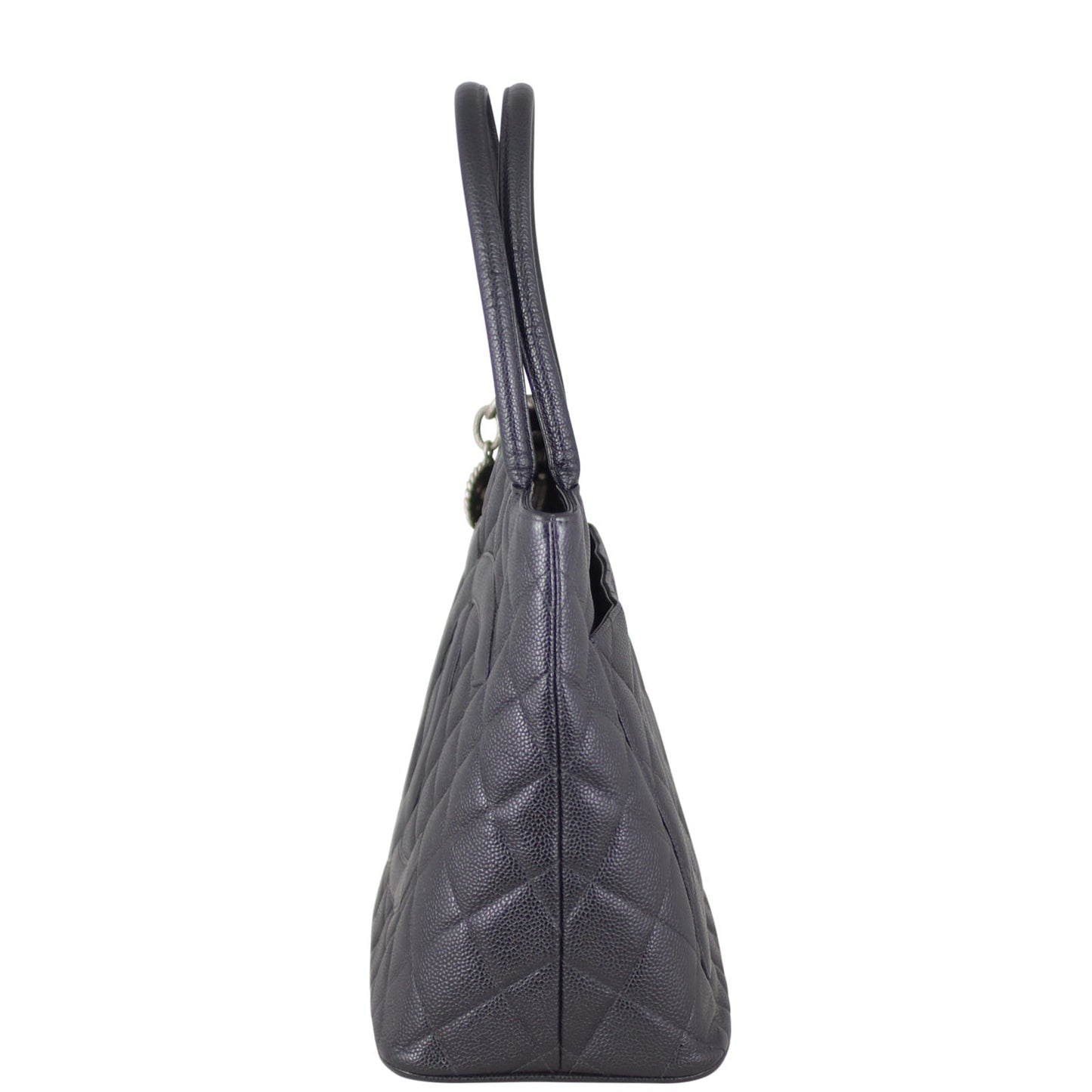 Chanel Medallion Tote Antiqued Zip Silver Tote Bag