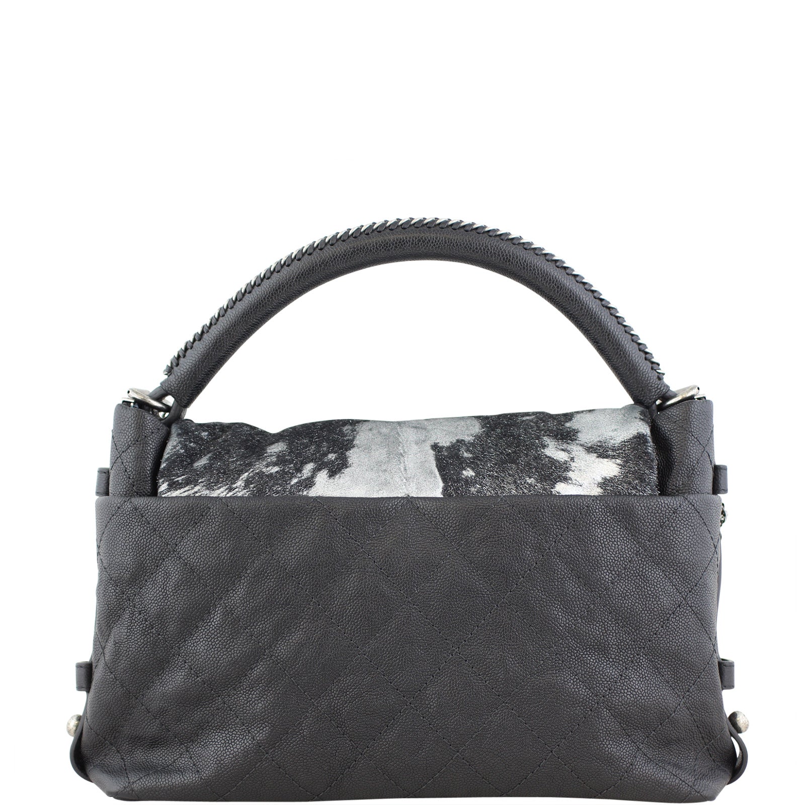 Chanel Metallic Pony Hair Top Handle Bag Handbag