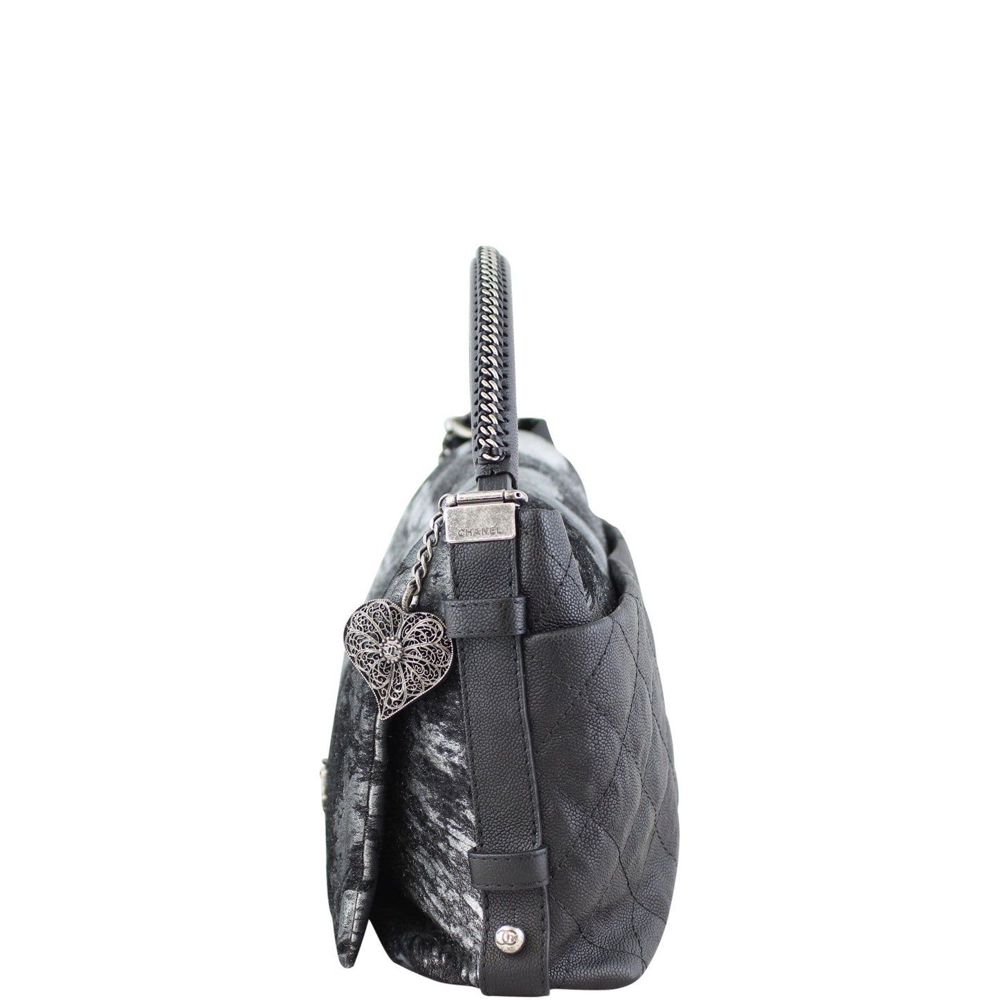 Chanel Metallic Pony Hair Top Handle Bag Handbag