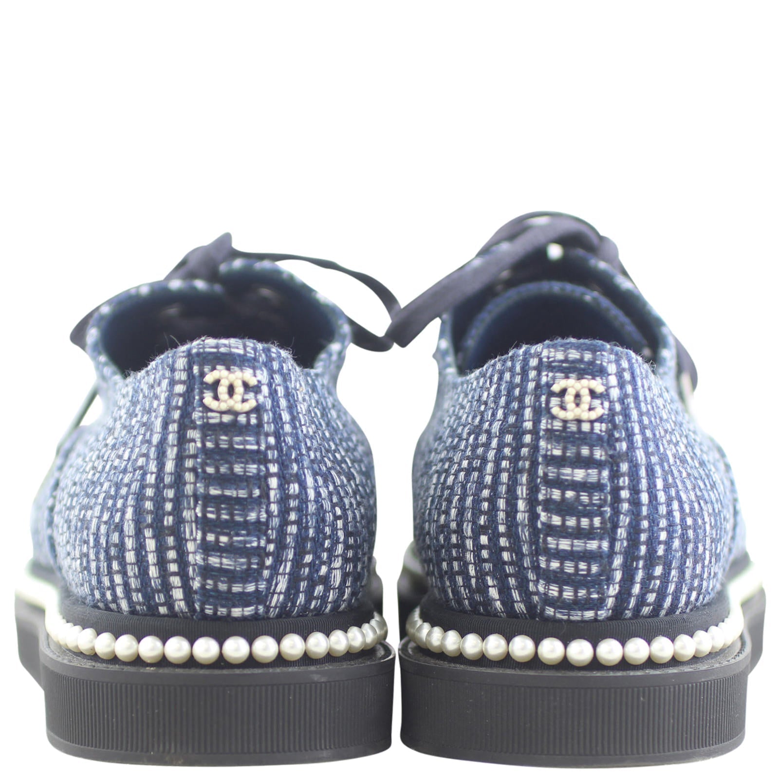 Chanel Tweed Faux-Pearl Oxfords Handbag