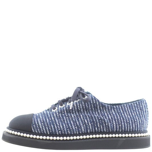 Chanel Tweed Faux-Pearl Oxfords Handbag