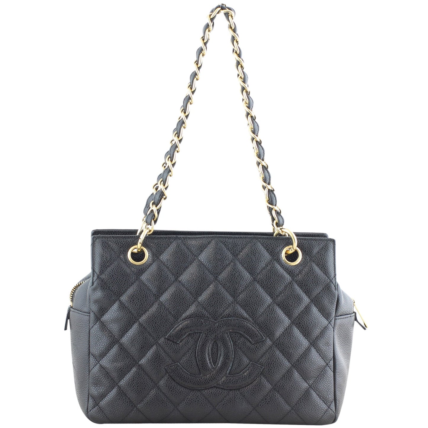 Chanel Petite Timeless Shopping Tote Hardware Gold Tote Bag