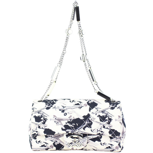Chanel Printed Airplane Single Handbag Canvas Medium