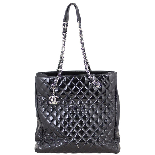 Chanel Patent Tote Leather Quilted Tote Bag