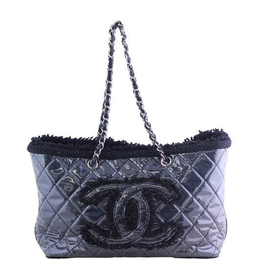 Chanel Vinyl and Tweed Tote Quilted Tote Bag