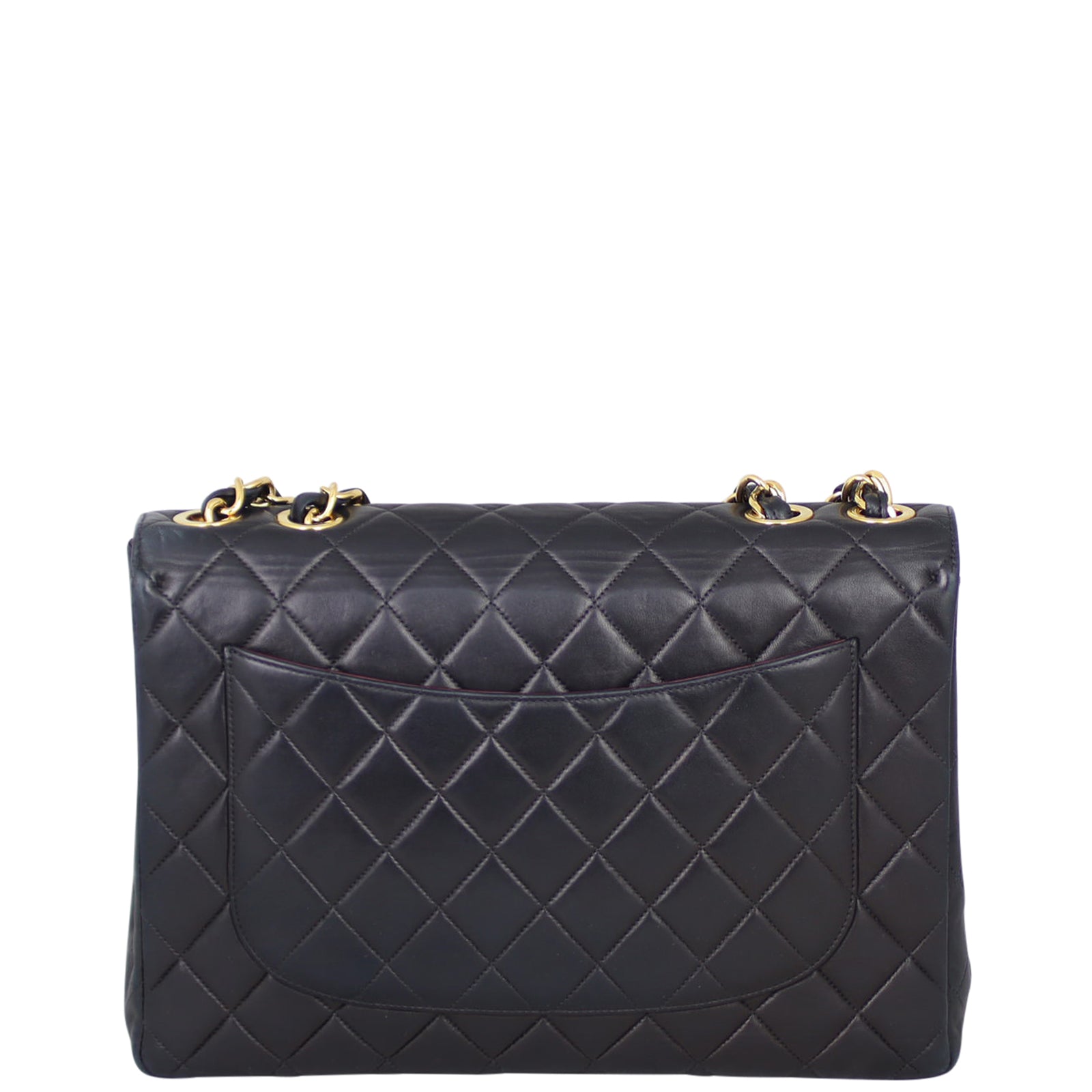 Chanel Classic Single Maxi Hardware Handbag Black Gold