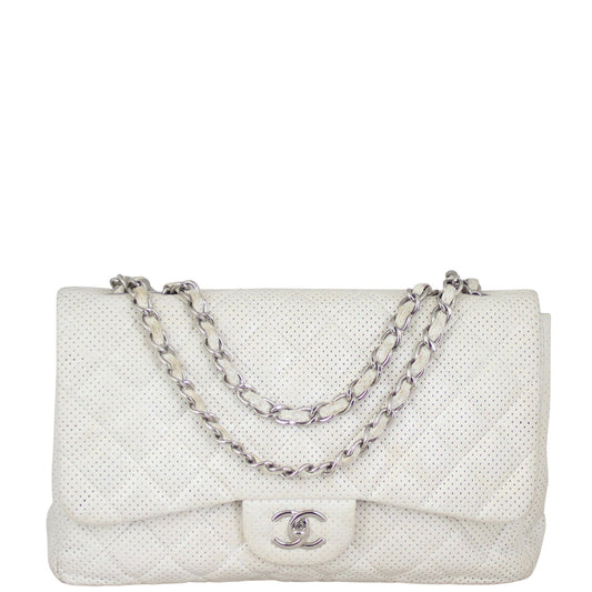 Chanel Perforated Single Jumbo Handbag Flap