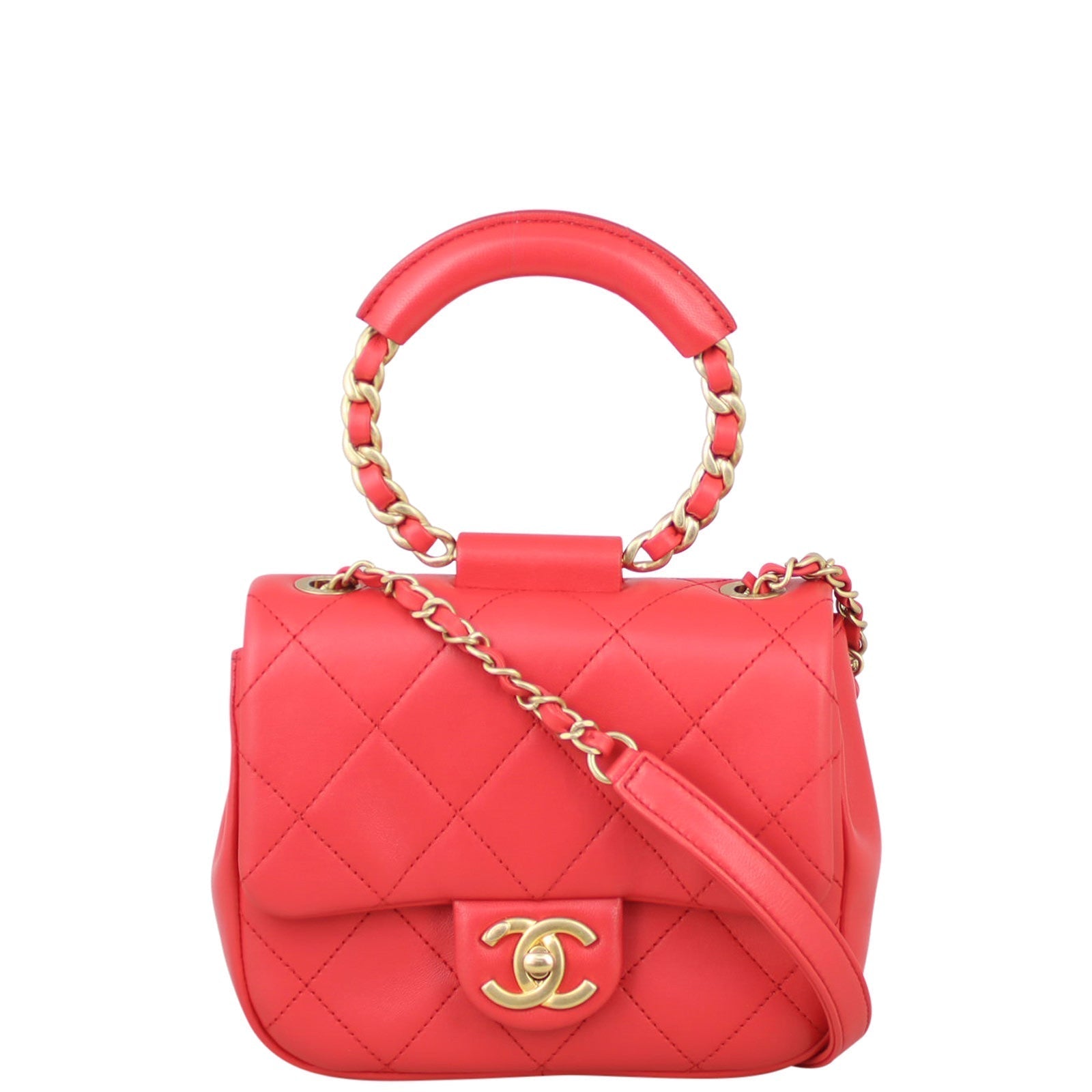 Chanel Circular Handle Bag Small Flap Handbag