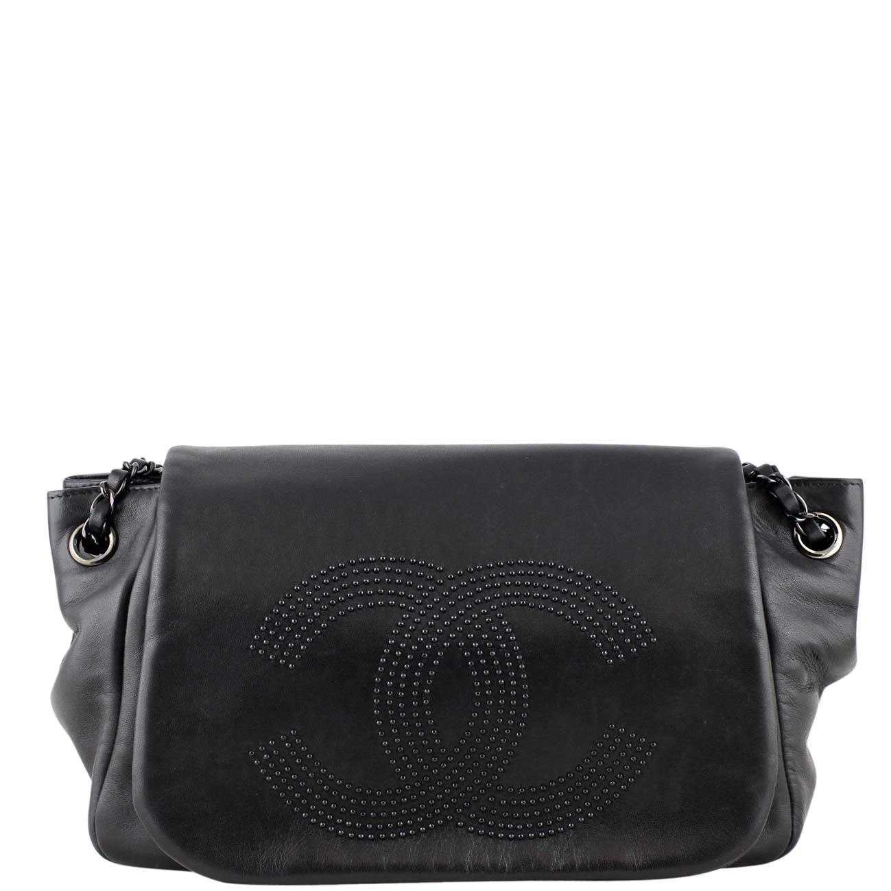 Chanel Studded Accordion Bag Flap Handbag
