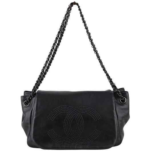 Chanel Studded Accordion Bag Flap Handbag