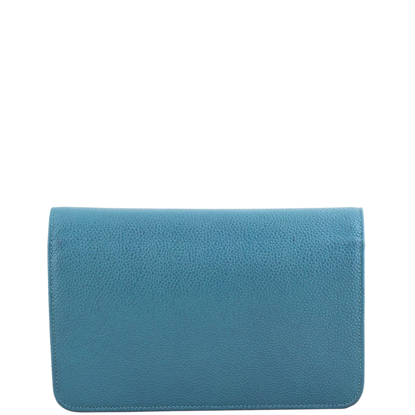 Chanel Timeless Wallet on Teal Caviar Handbag Blue Chain