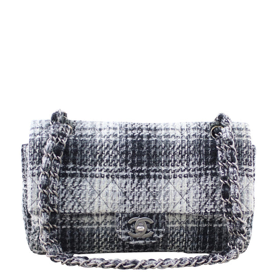 Chanel Tweed Double Handbag Medium Flap