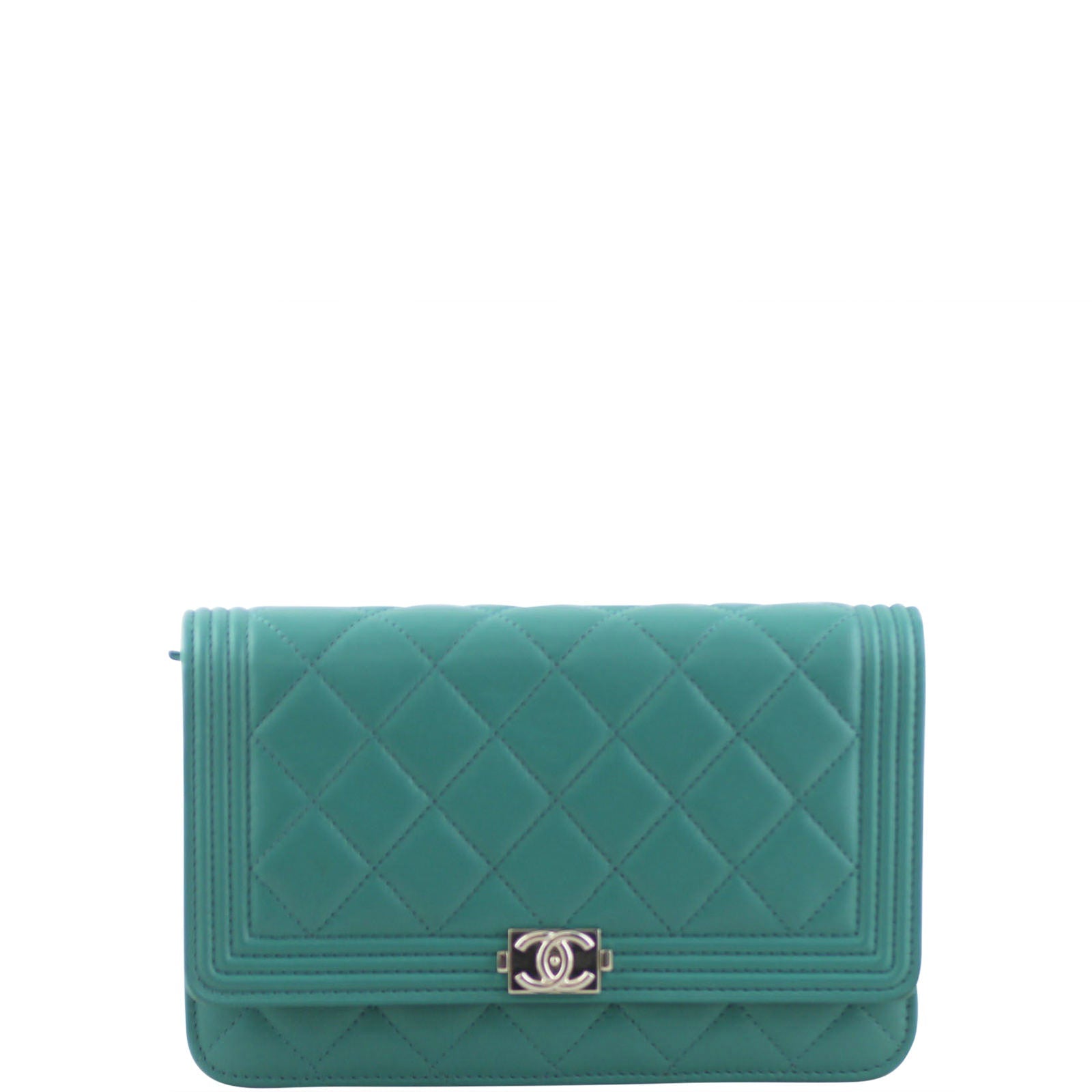 Chanel Boy Wallet On Emerald Teal Handbag Green Chain