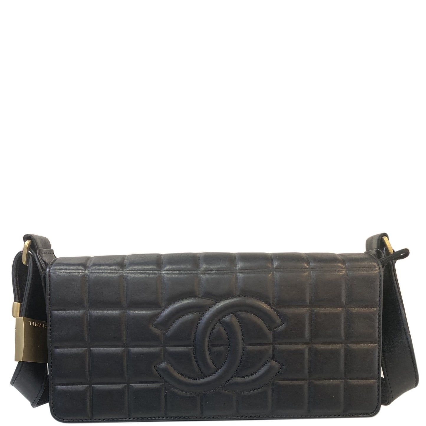 Chanel CC Chocolate Bar Flap Black Travel Bag