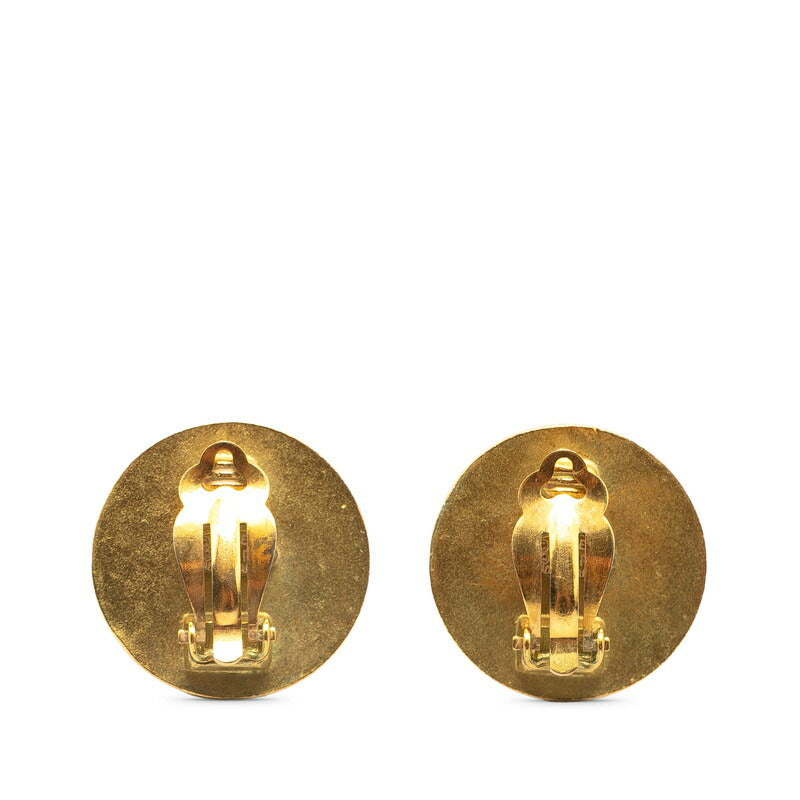 Gold Plated Coco Mark Earrings Jewelry Metal