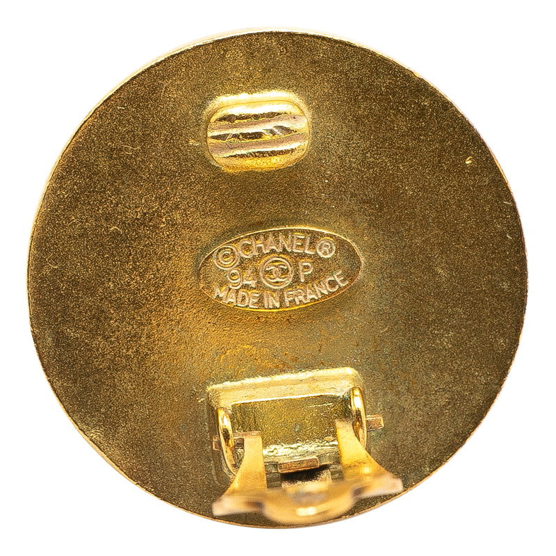 Gold Plated Coco Mark Earrings Jewelry Metal