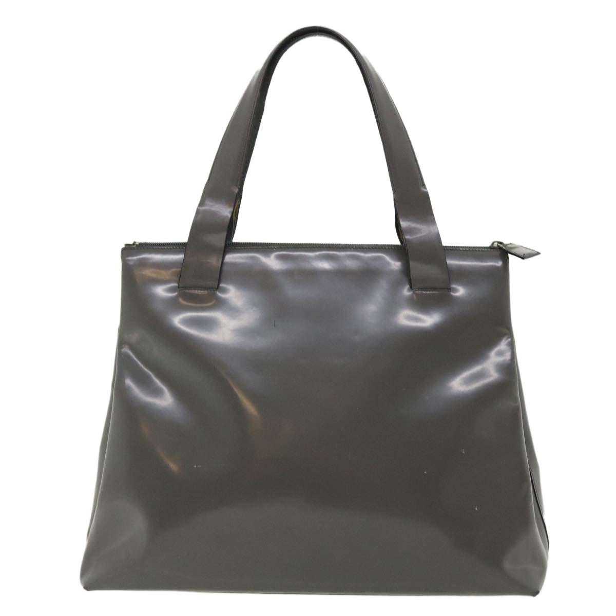 Prada Tote Bag Leather Patent Gray