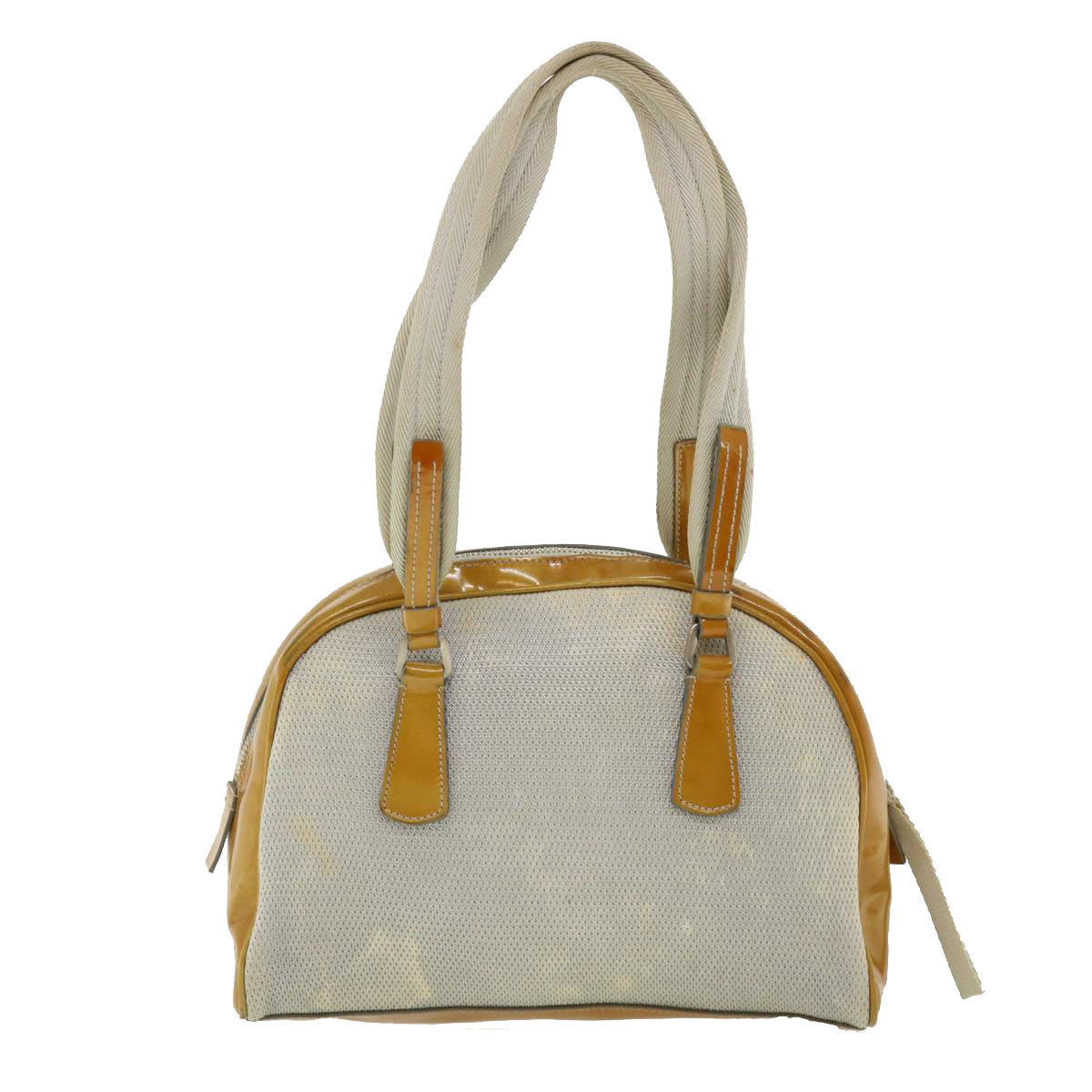 Prada Sports Shoulder Bag Leather Patent Silver